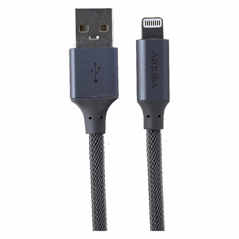 Ventev (4-Ft) Braided Lightning 8-Pin to USB Charge/Sync Cable - Steel Gray Image 1