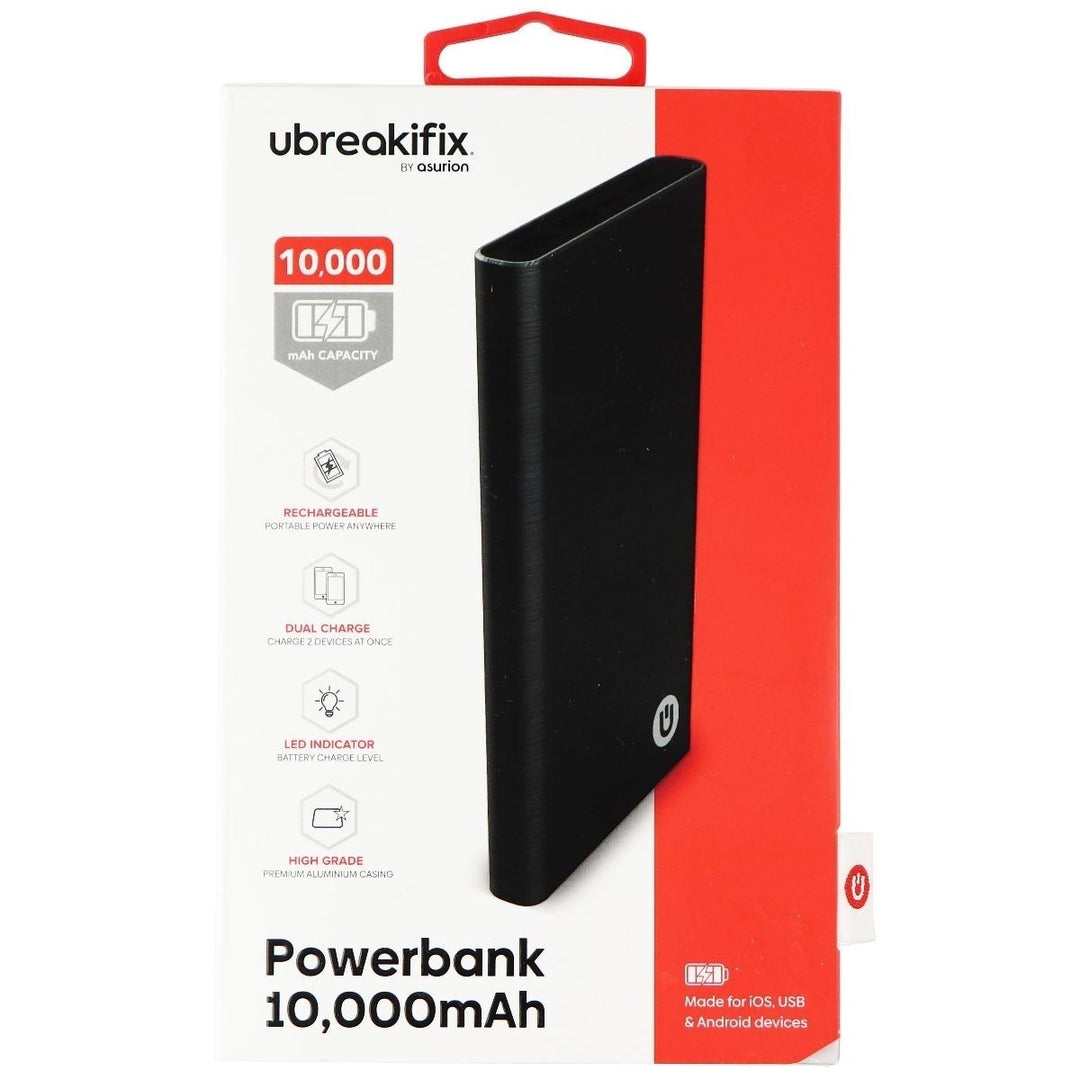 ubreakifix 10,000mAh Powerbank for iOS and Android Dual USB - Black Image 1