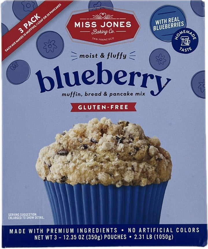 Miss Jones Moist and Fluffy Muffin Bread and Pancake Mix 12.35 Ounce (Pack of 3) Image 1