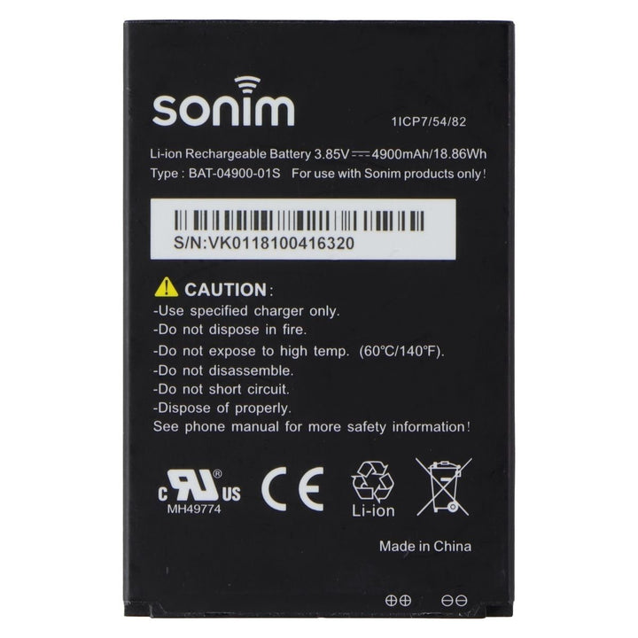 Sonim 3.85V 4900mAh Li-ion Rechargeable Battery (BAT-04900-01S) Image 1