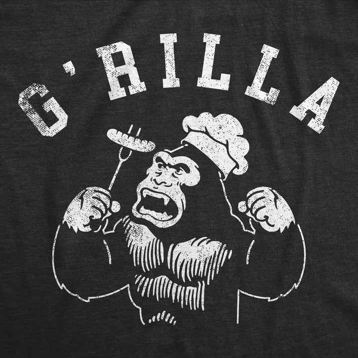 Mens Funny T Shirts Grilla Sarcastic Gorilla Graphic Novelty Cooking Tee For Men Image 2