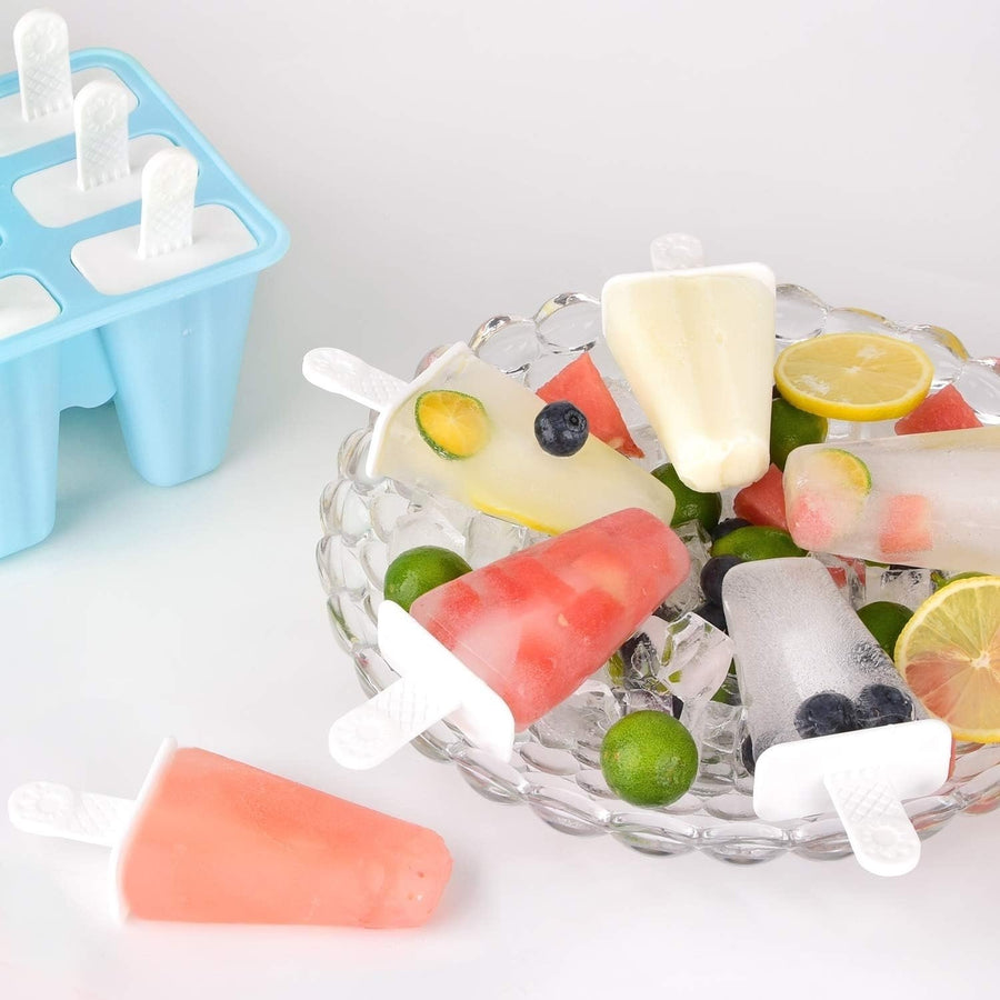 6-Cavity Reusable Silicone Ice Pop Molds Image 1