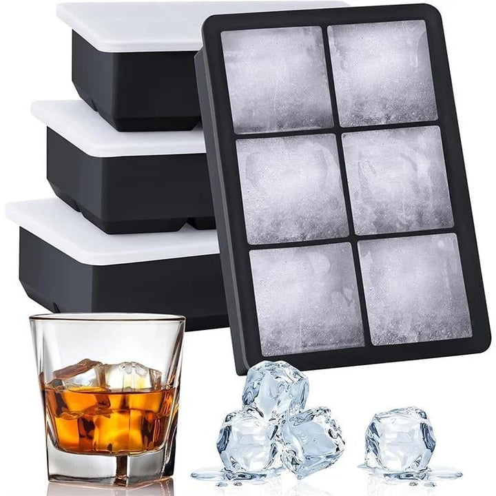 6 Grid Large Ice Cube Maker for Whiskey Cocktails and Drinks Image 2