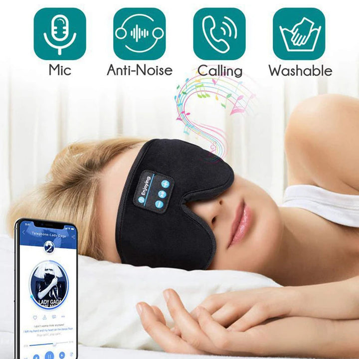 3D Wireless Music Sleep Mask with Mic  Soft Comfortable Headband for Side Sleepers Image 1