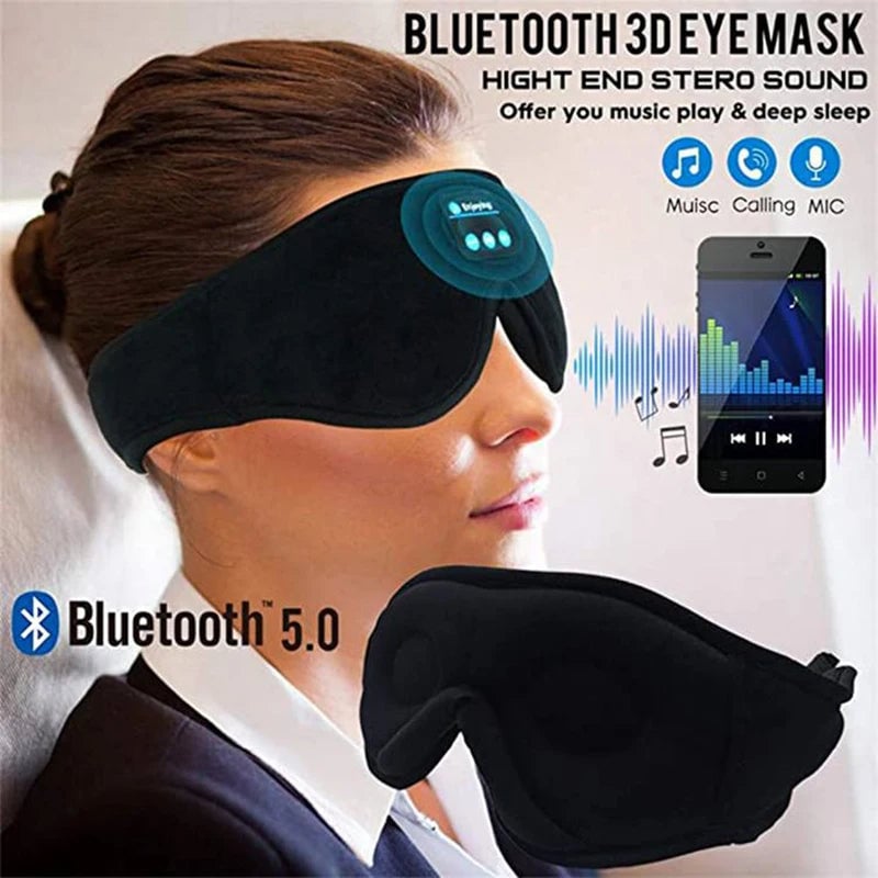 3D Wireless Music Sleep Mask with Mic  Soft Comfortable Headband for Side Sleepers Image 4