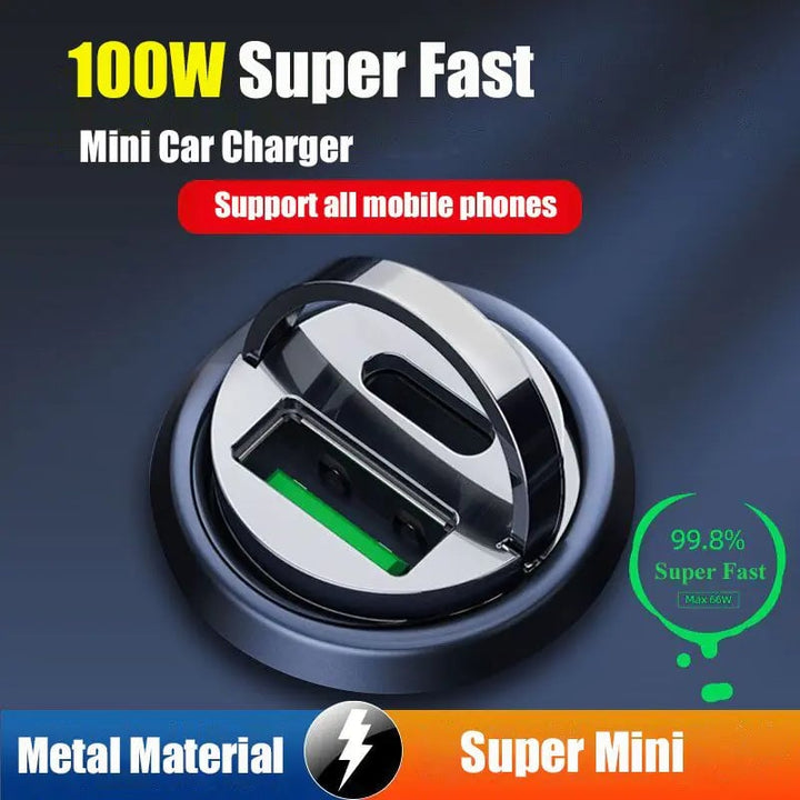 Car Charger Dual Ports Fast Charge Type C Adapter Image 1