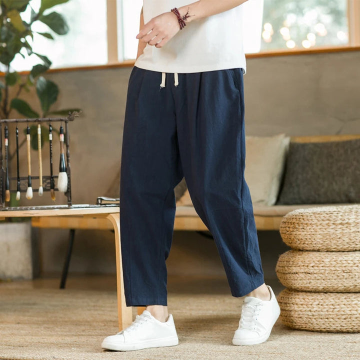 Mens Summer Casual Linen Pants Image 2