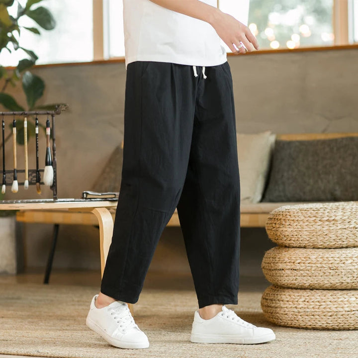 Mens Summer Casual Linen Pants Image 4