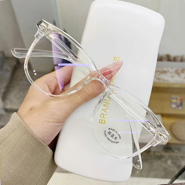 Transparent Round Anti-Blue Light Glasses for Women and Men Image 9