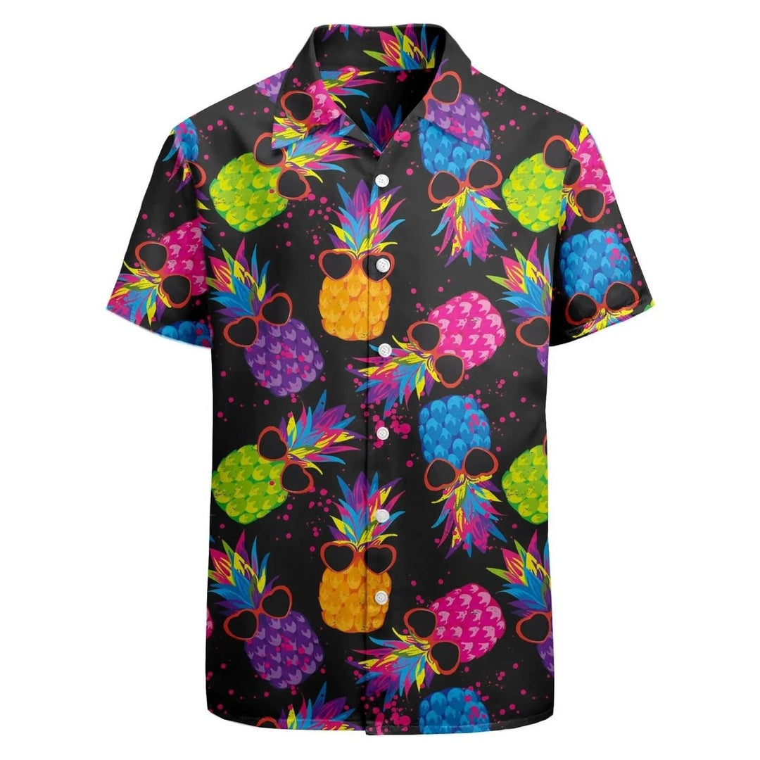 Summer Mens Vocation Lapel Camisa 3d Printed Retro Image 8