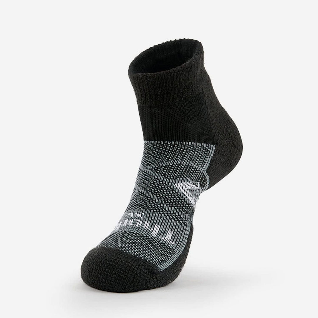 Thorlos Max Cushion Ankle Socks Black Grey Accent 12 Hour Shift Work Footwear Image 1