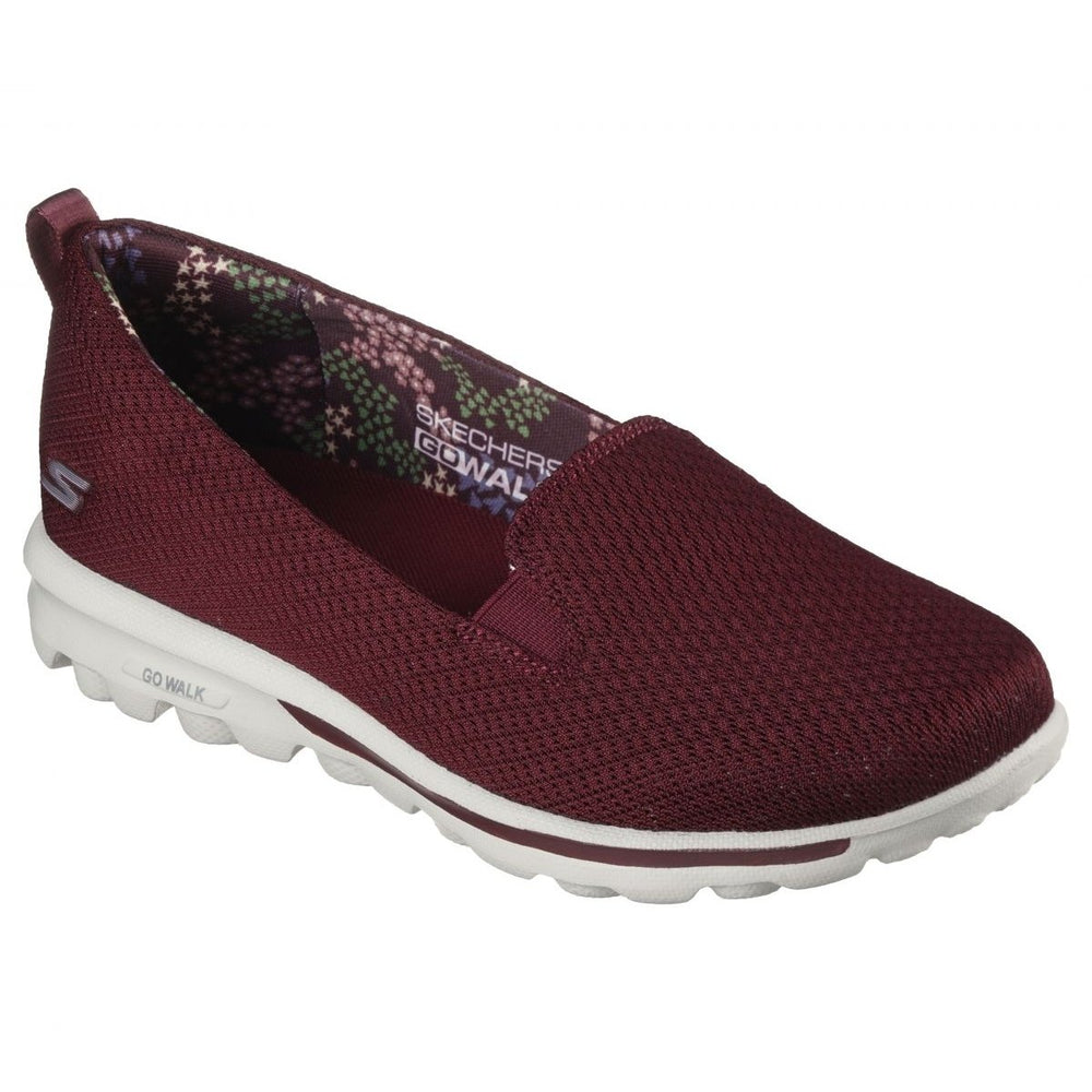 Skechers Womens Go Walk Classic - Radiant Rose Sneaker Burgundy - 124796-BURG BURGUNDY Image 2