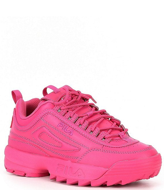 Fila Disruptor II Sneakers Womens 8.5 Fuchsia Rose Nubuck Retro Style Image 2