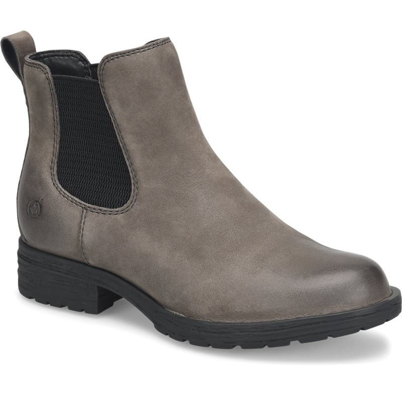 Born Womens Cove Chelsea Boots Charcoal Grey Full Grain Leather BR0030722 Image 1