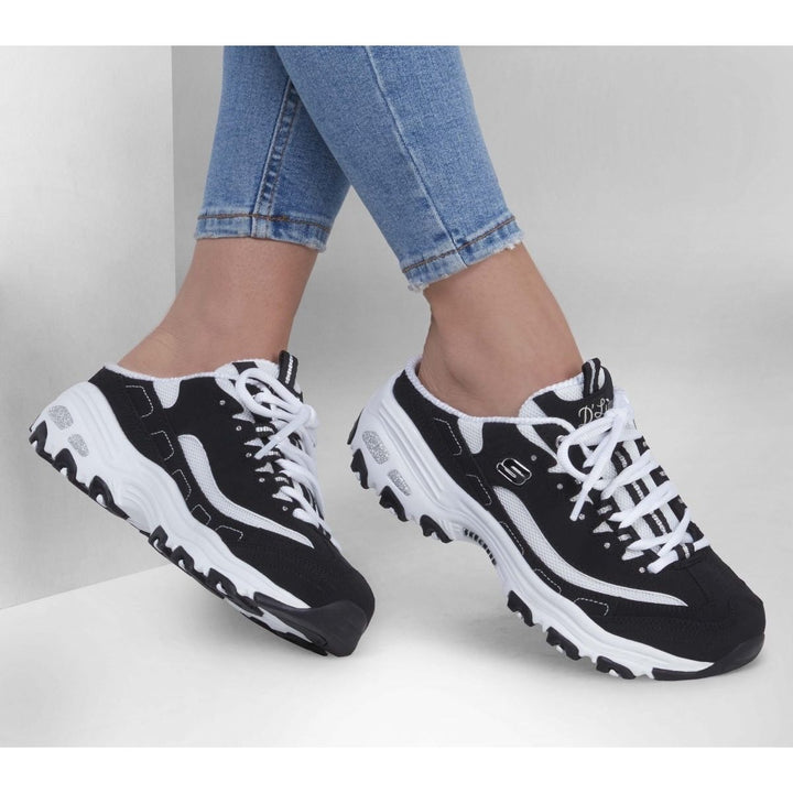 Skechers Womens DLites - Full Bliss Sneaker Black/White - 149787-BKW BLACK/WHITE Image 4