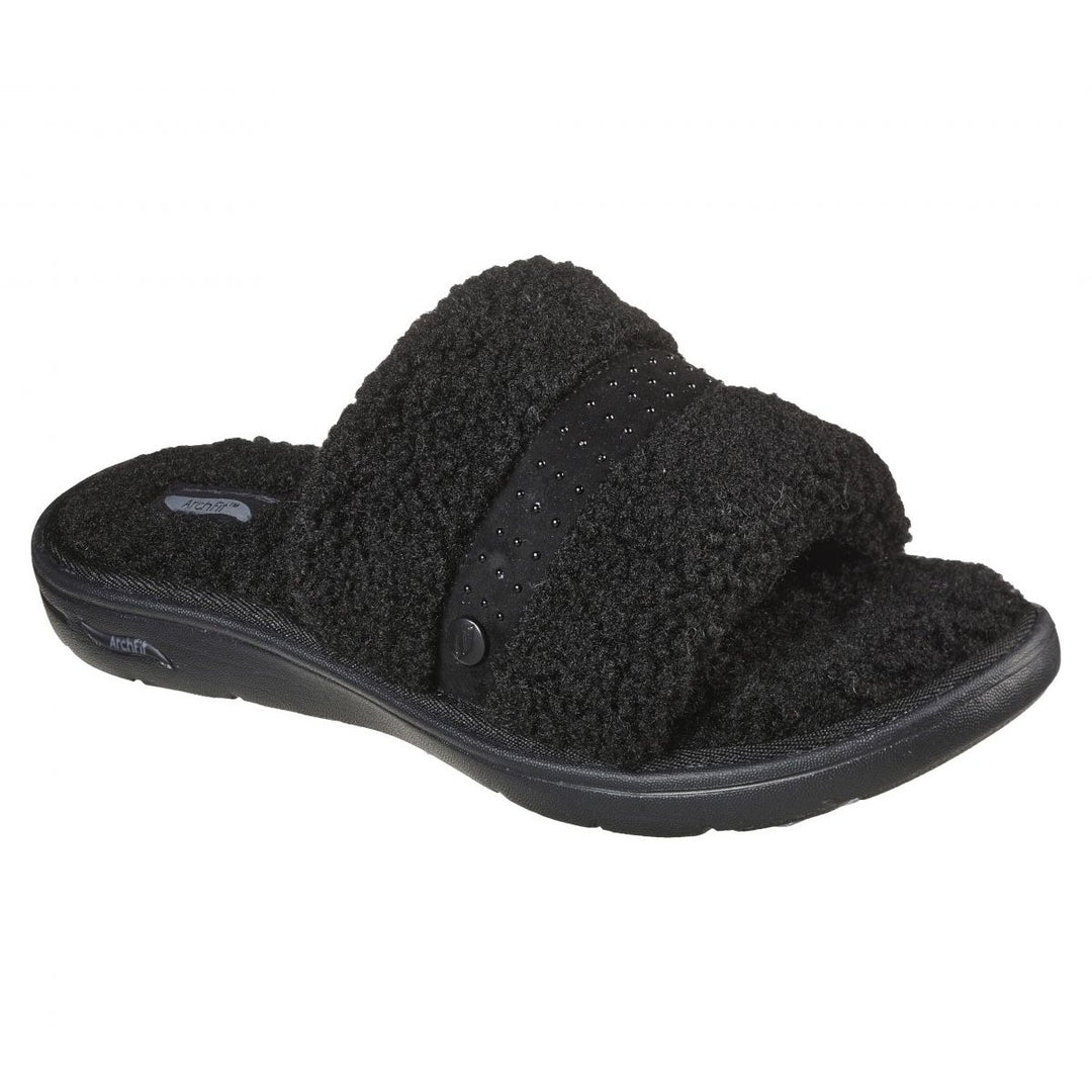 Skechers Womens Arch Fit Lounge - Snuggle Down Slide Black - 175107-BBK BLACK Image 2