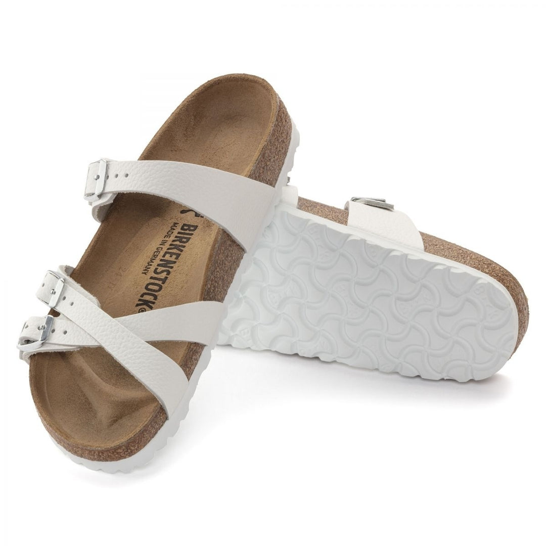 BIRKENSTOCK Franca Womens White Leather Sandals Regular Width 1024395 Image 3