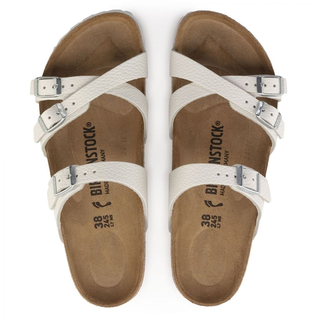 BIRKENSTOCK Franca Womens White Leather Sandals Regular Width 1024395 Image 4