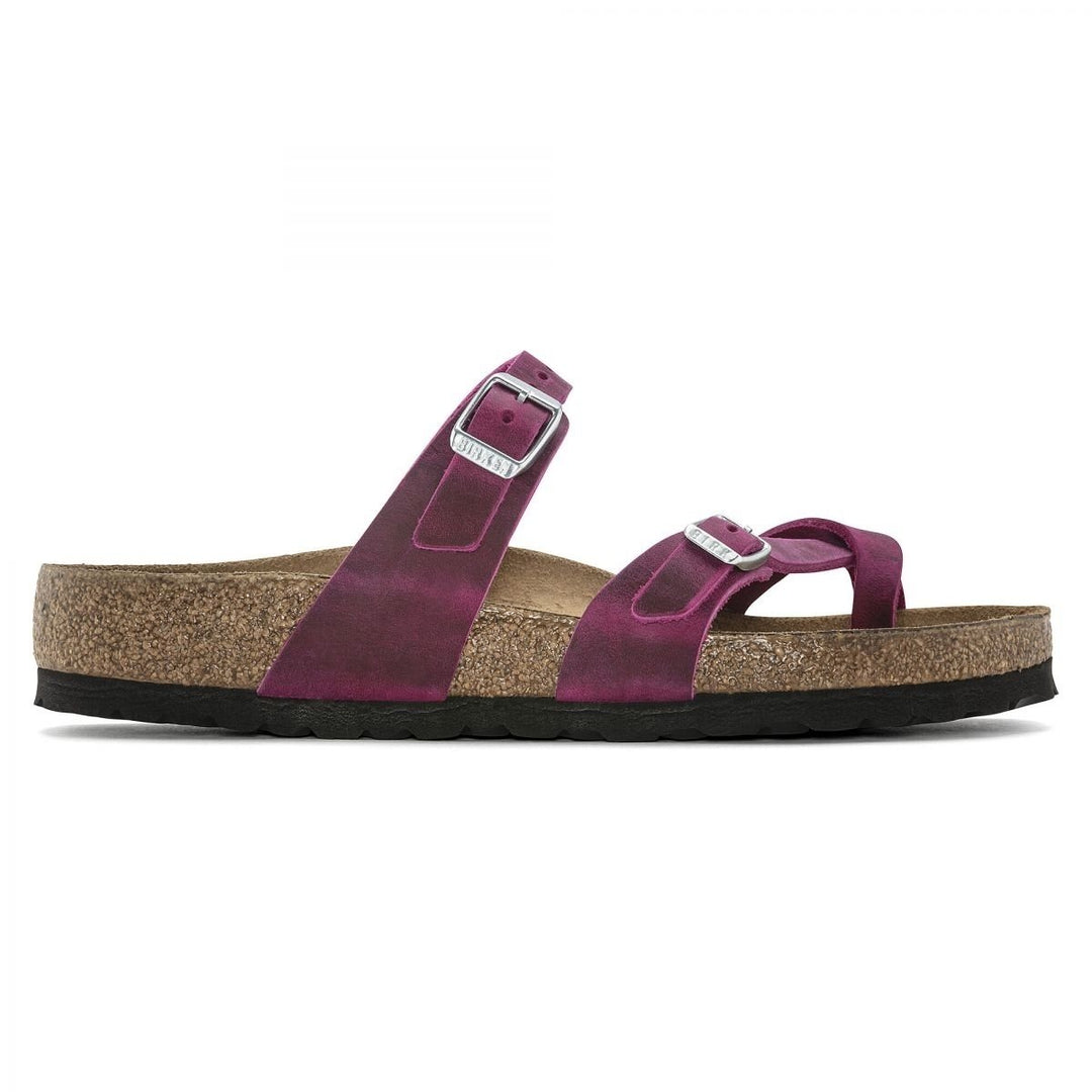 BIRKENSTOCK Mayari Womens Fuchsia Oiled Leather Sandals Regular Width 1024034 Image 3