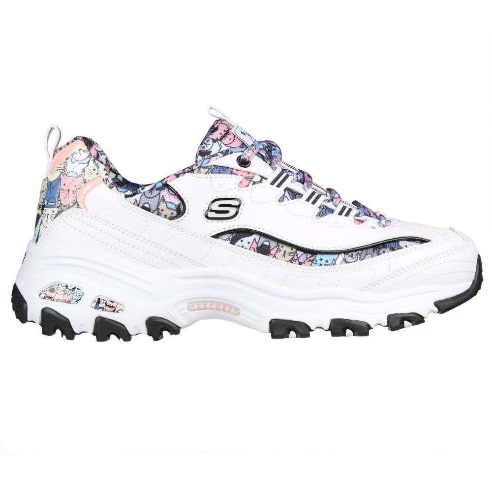 Skechers Womens DLites - Purrfect Step Sneaker White/Multi - 149636-WMLT WHITE/MULTI Image 2