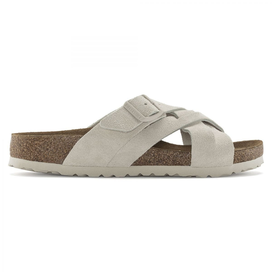 BIRKENSTOCK Womens Lugano Soft Footbed Antique White Suede (narrow width) - 1024560 ANTIQUE WHITE Image 3