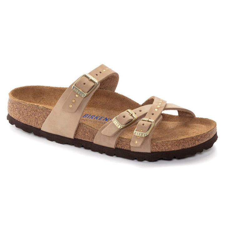 BIRKENSTOCK Womens Franca Rivets Soft Footbed Sandcastle Nubuck (regular width) - 1024145 SANDCASTLE Image 1