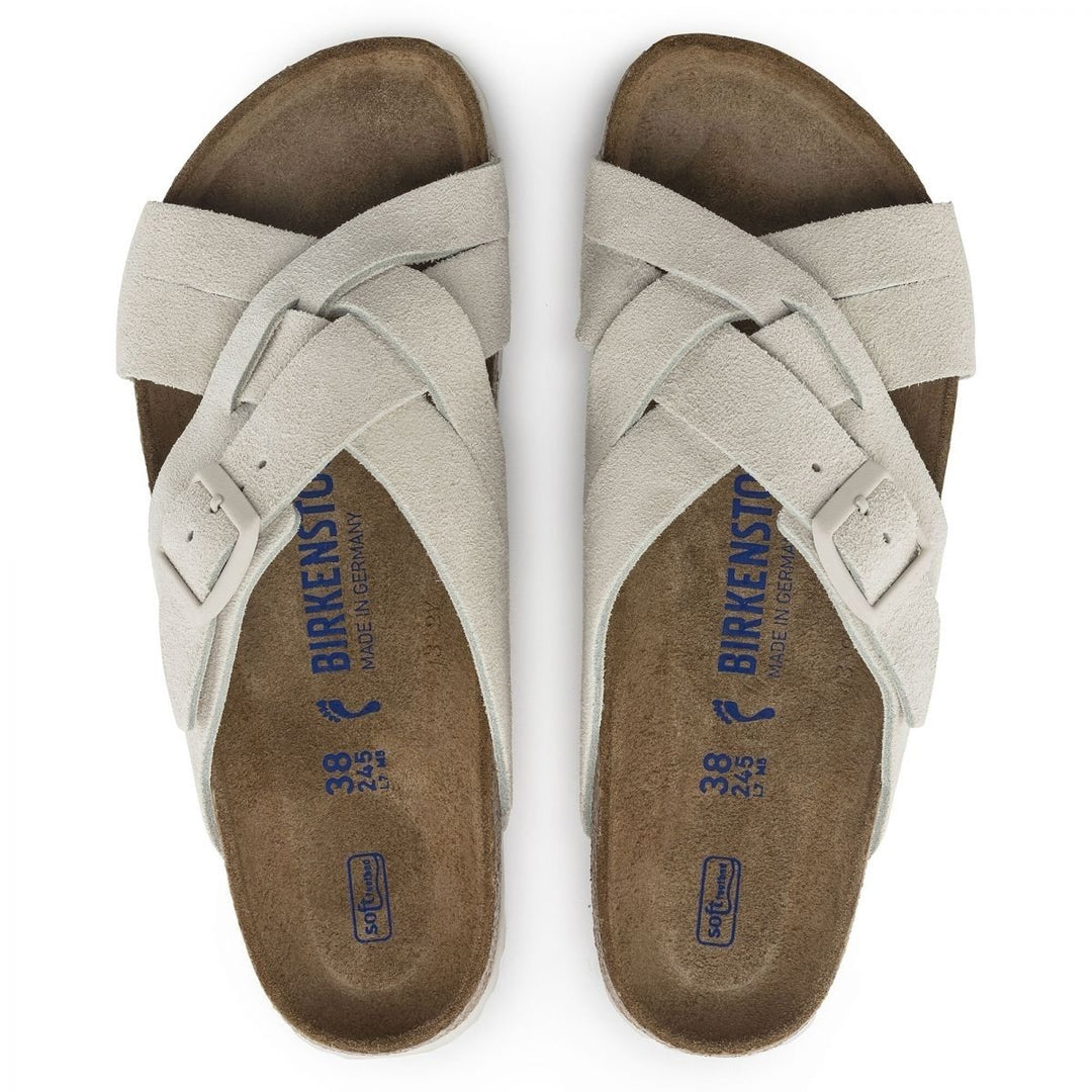 BIRKENSTOCK Womens Lugano Soft Footbed Antique White Suede (narrow width) - 1024560 ANTIQUE WHITE Image 4