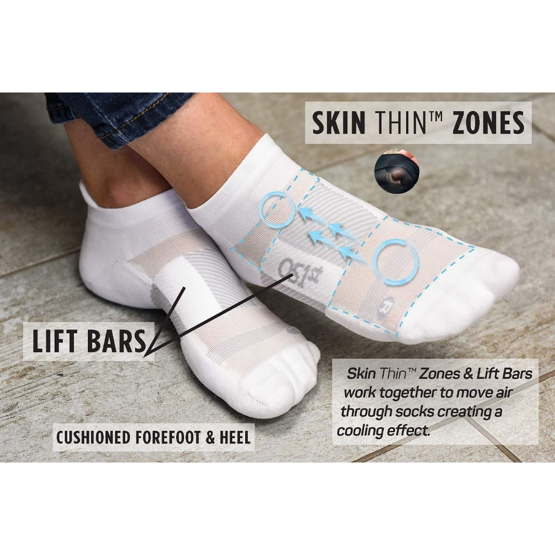 OS1st Unisex Thin Air Performance No Show Socks Grey OS1-3654G Blister Protection Image 2