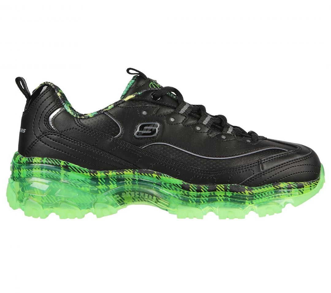 Skechers Womens DLites - Glam Rocker Sneaker Black/Lime - 149508-BKLM BLACK / LIME Image 1