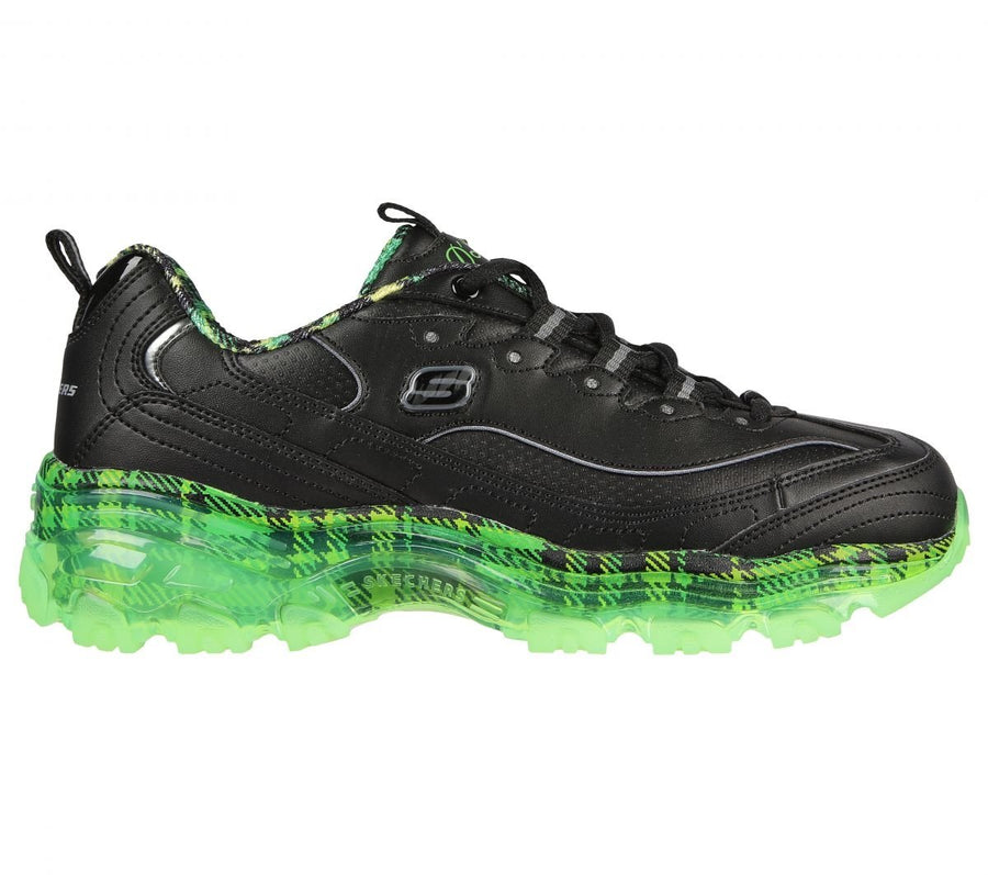 Skechers Womens DLites - Glam Rocker Sneaker Black/Lime - 149508-BKLM Black / Lime Image 1