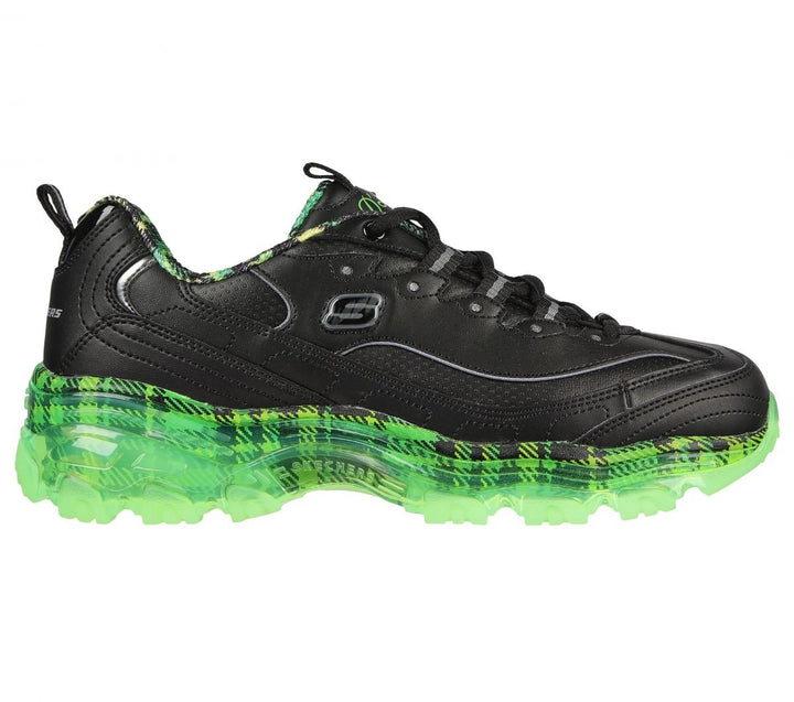 Skechers Womens DLites - Glam Rocker Sneaker Black/Lime - 149508-BKLM BLACK / LIME Image 2