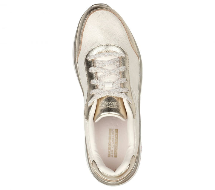 Skechers Womens Go Walk Hyper Burst Giselle White/Gold - 124595-WGD WHITE/GOLD Image 3