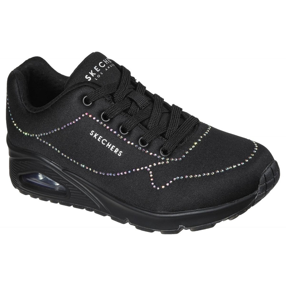 Skechers Womens Street Uno - Sheen Lines Sneaker Black/Black - 155142-BBK BLACK Image 2