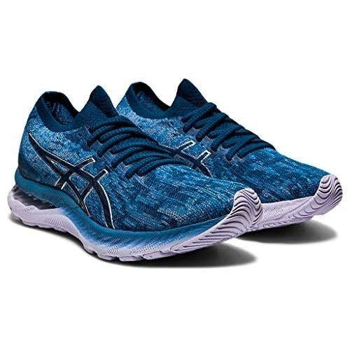 ASICS Womens Gel-Nimbus 23 Knit Running Shoes Grey Floss/Mako Blue - 1012A880-401 Medium GREY FLOSS/MAKO BLUE Image 2