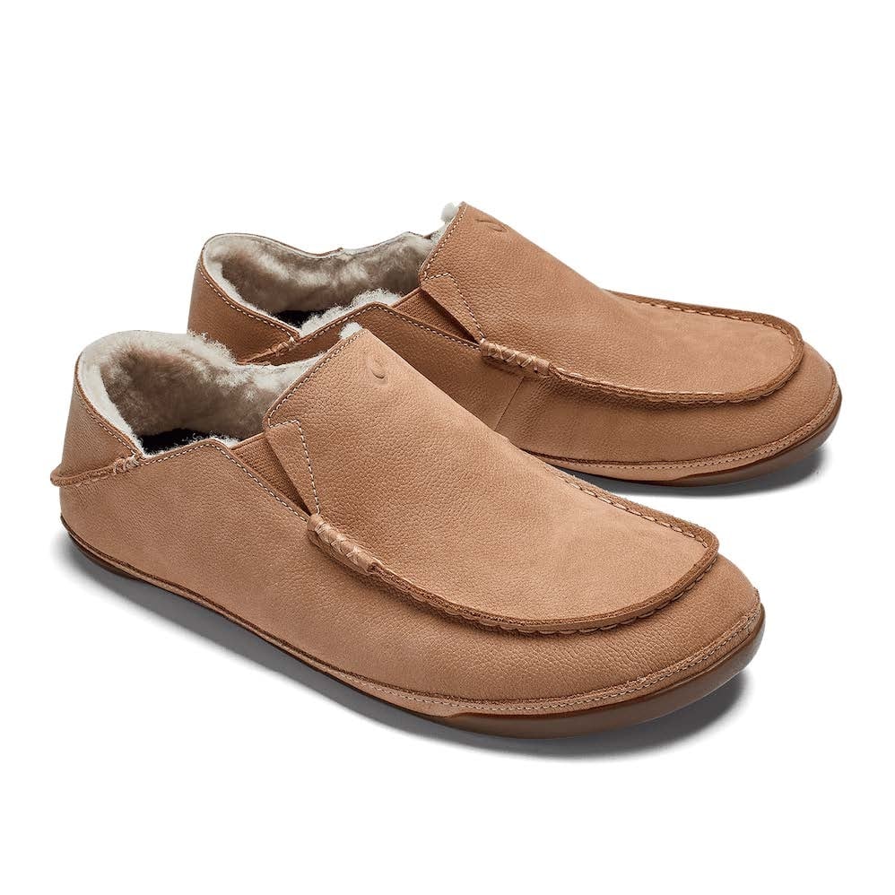 OluKai Mens Kipuka Hulu Nubuck Leather Slippers Natural/Natural - 10450-8787 7 Natural / Natural Image 2