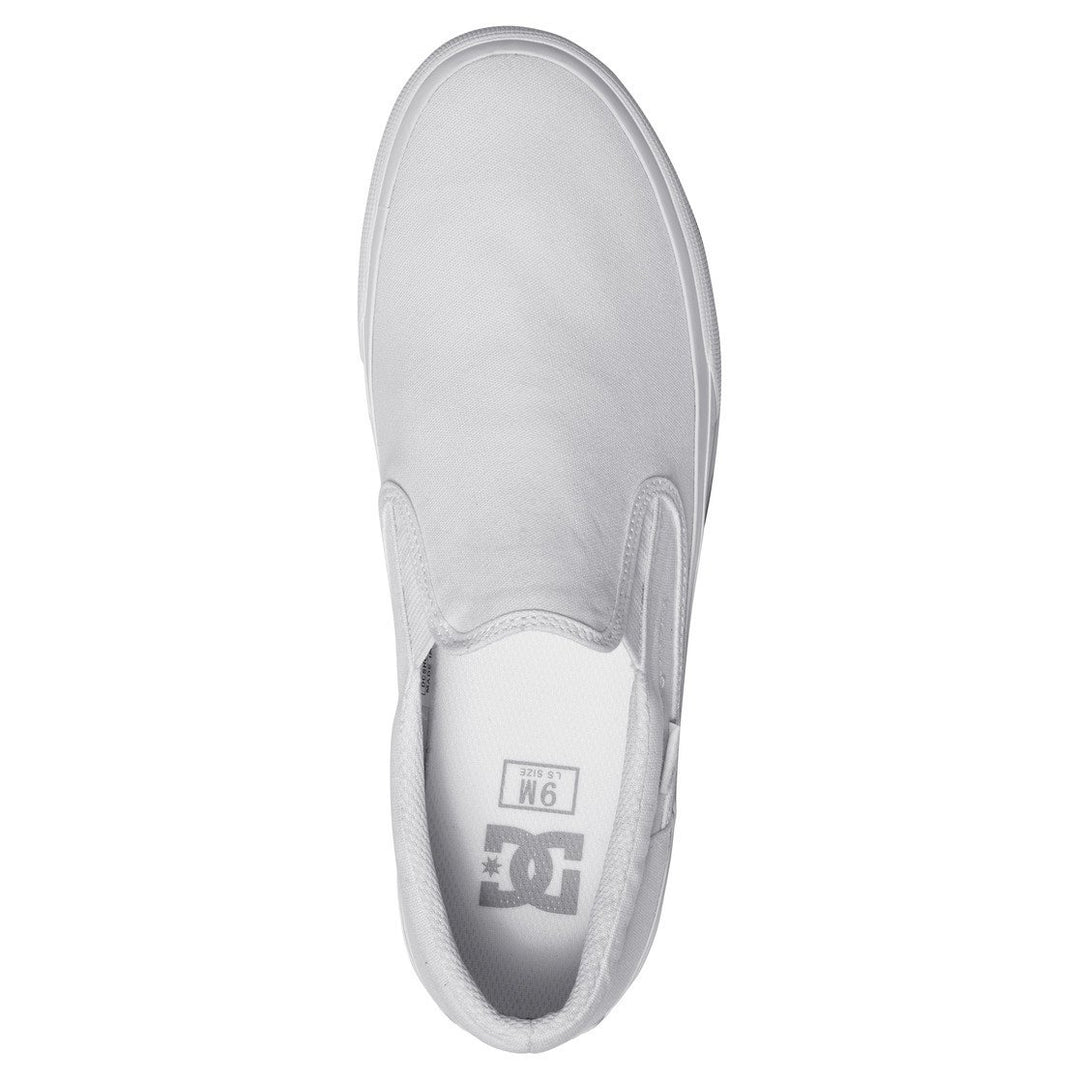 DC Shoes Mens Trase Slip-On Shoes White/White - ADYS300602-WW0 WHITE/WHITE Image 4