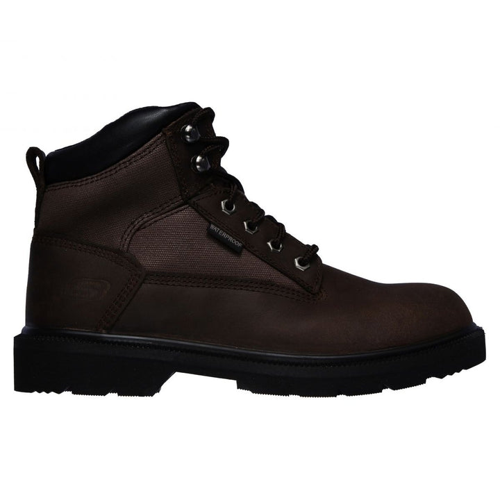 SKECHERS WORK Mens Makanix - Bridgend Soft Toe Waterproof Work Boot Brown- 77187-BRN BROWN Image 1