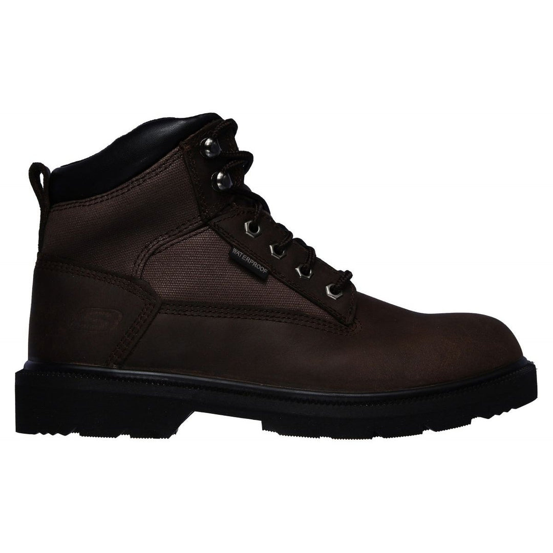 SKECHERS WORK Mens Makanix - Bridgend Soft Toe Waterproof Work Boot Brown- 77187-BRN BROWN Image 2