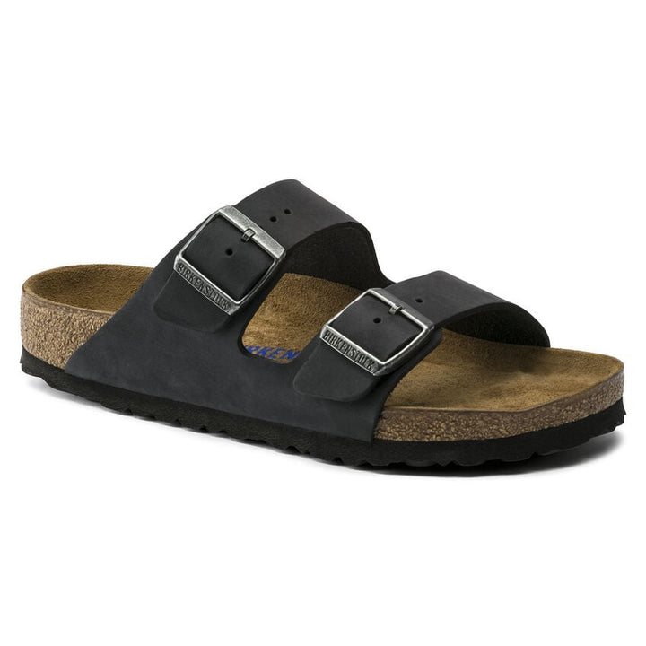 BIRKENSTOCK Arizona Soft Footbed Black Oiled Leather Sandals 0752481 0752483 Image 1