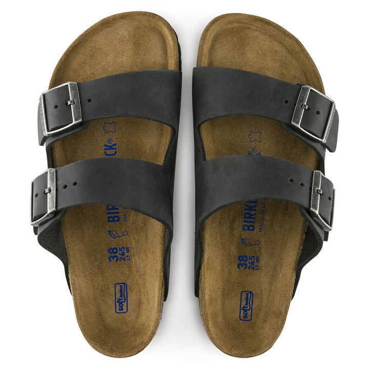 BIRKENSTOCK Arizona Soft Footbed Black Oiled Leather Sandals 0752481 0752483 Image 4