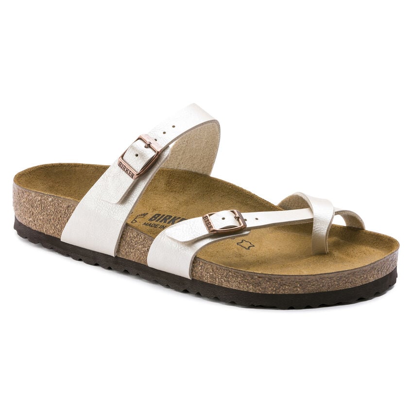 BIRKENSTOCK Mayari Womens Sandals Pearl White Regular Width 0071661 Birko-Flor Image 1