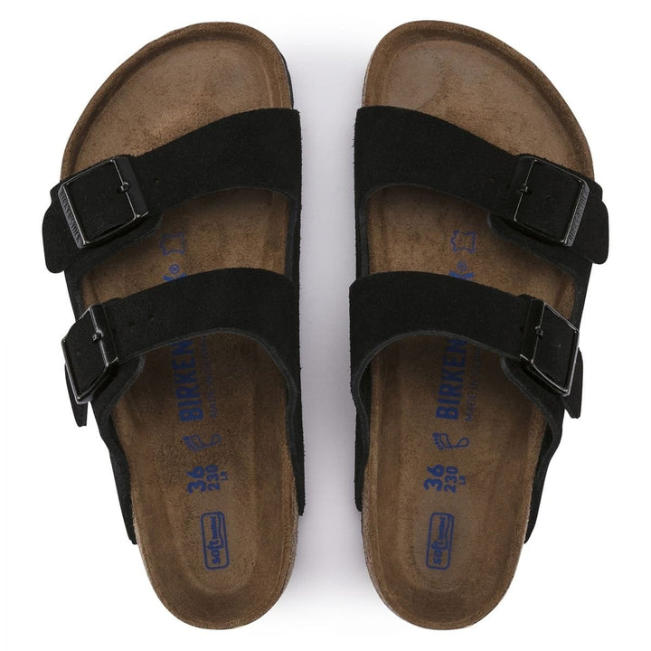 BIRKENSTOCK Arizona Soft Footbed Black Suede Unisex Sandals 0951321 0951323 Image 4