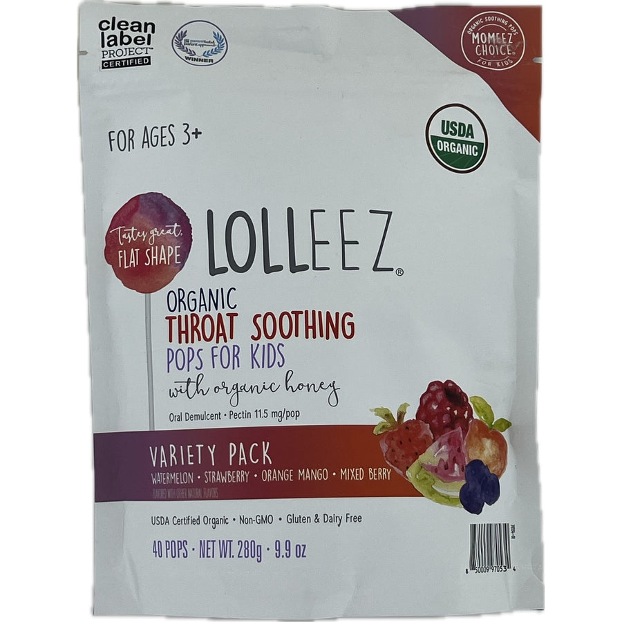 Lolleez Organic Throat Soothing Pops with Organic Honey 9.9 Ounce (40 Count) Image 1