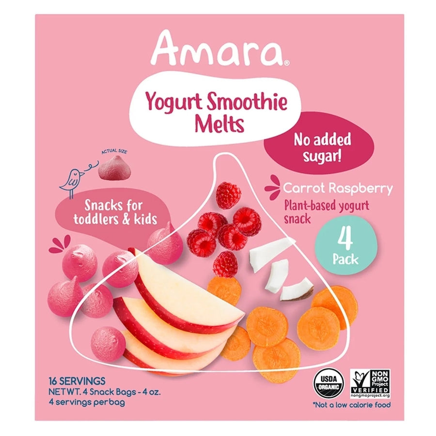 Amara Organic Yogurt Smoothie Carrot Raspberry Melts 1 Ounce (Pack of 4) Image 1