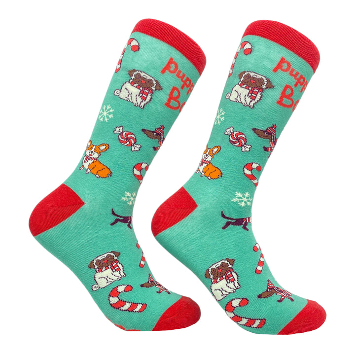 Womens Puppermint Bark Socks Funny Pet Dog Puppy Animal Lover Christmas Candy Footwear Image 1