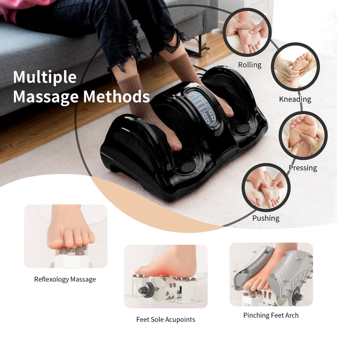 Shiatsu Foot Massager Kneading and Rolling Leg Calf Ankle w/Remote Black Image 6