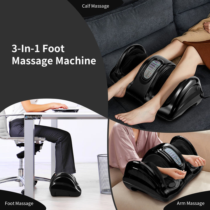 Shiatsu Foot Massager Kneading and Rolling Leg Calf Ankle w/Remote Black Image 7