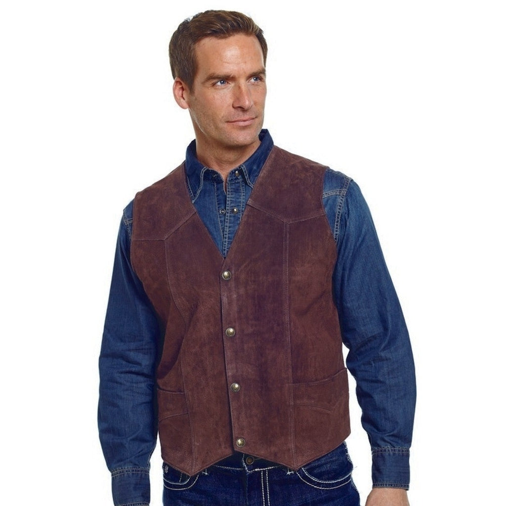 Cripple Creek Western Vest Mens Suede Leather Button Front ML3061 Image 7