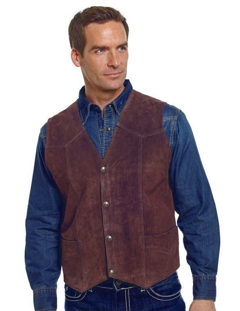 Cripple Creek Western Vest Mens Suede Leather Button Front ML3061 Image 7