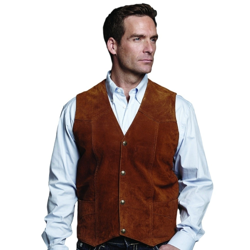 Cripple Creek Western Vest Mens Suede Leather Button Front ML3061 Image 9